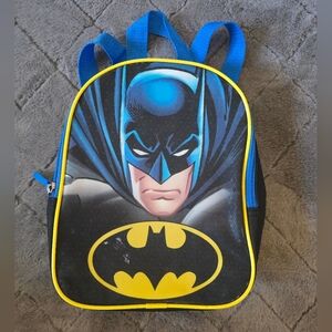 Batman Themed Backpack with Blue Straps